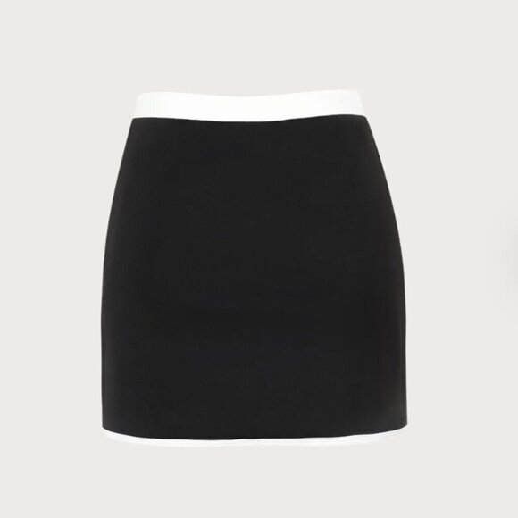 BERLOOK Black Contrast A-Line Skirt 18 - Picture 7 of 9